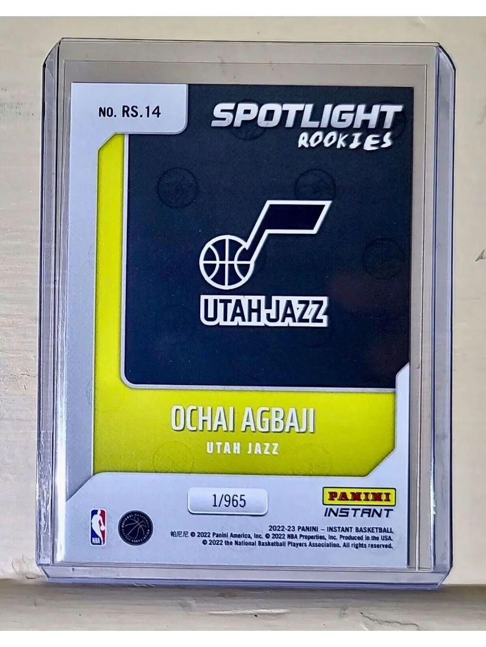 Ochai Agbaji 2022-23 Panini NBA #14 Spotlight Rookies Card 1/965
